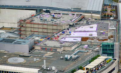 Bauarbeiten Dachsanierung Hochhaus Frankfurt/Main