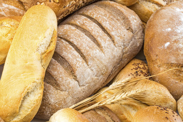 Variety of fresh tasty bread