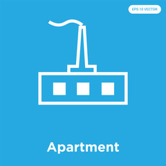 Apartment icon isolated on blue background