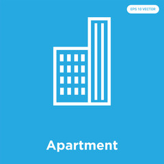 Apartment icon isolated on blue background