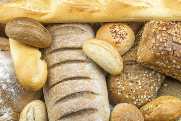Variety of fresh tasty bread