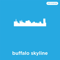 Fototapeta premium buffalo skyline icon isolated on blue background