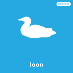 loon icon isolated on blue background