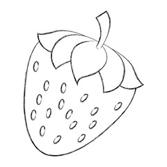 strawberry fruit healthy food kawaii character vector illustration design