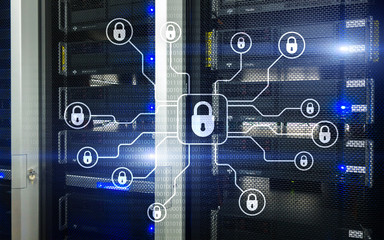 Obraz premium Cyber security, data protection, information privacy. Internet and technology concept.