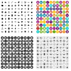 100 water supply icons set vector in 4 variant for any web design isolated on white