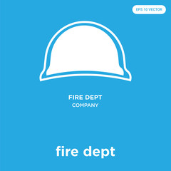 fire dept icon isolated on blue background