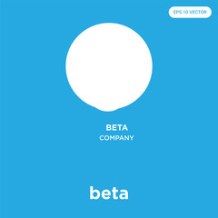 beta icon isolated on blue background
