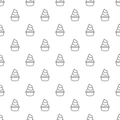 Cream cupcake pattern vector seamless repeating for any web design