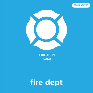 fire dept icon isolated on blue background