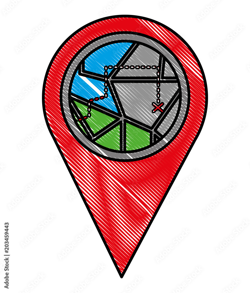 Poster gps navigation pointer map route vector illustration