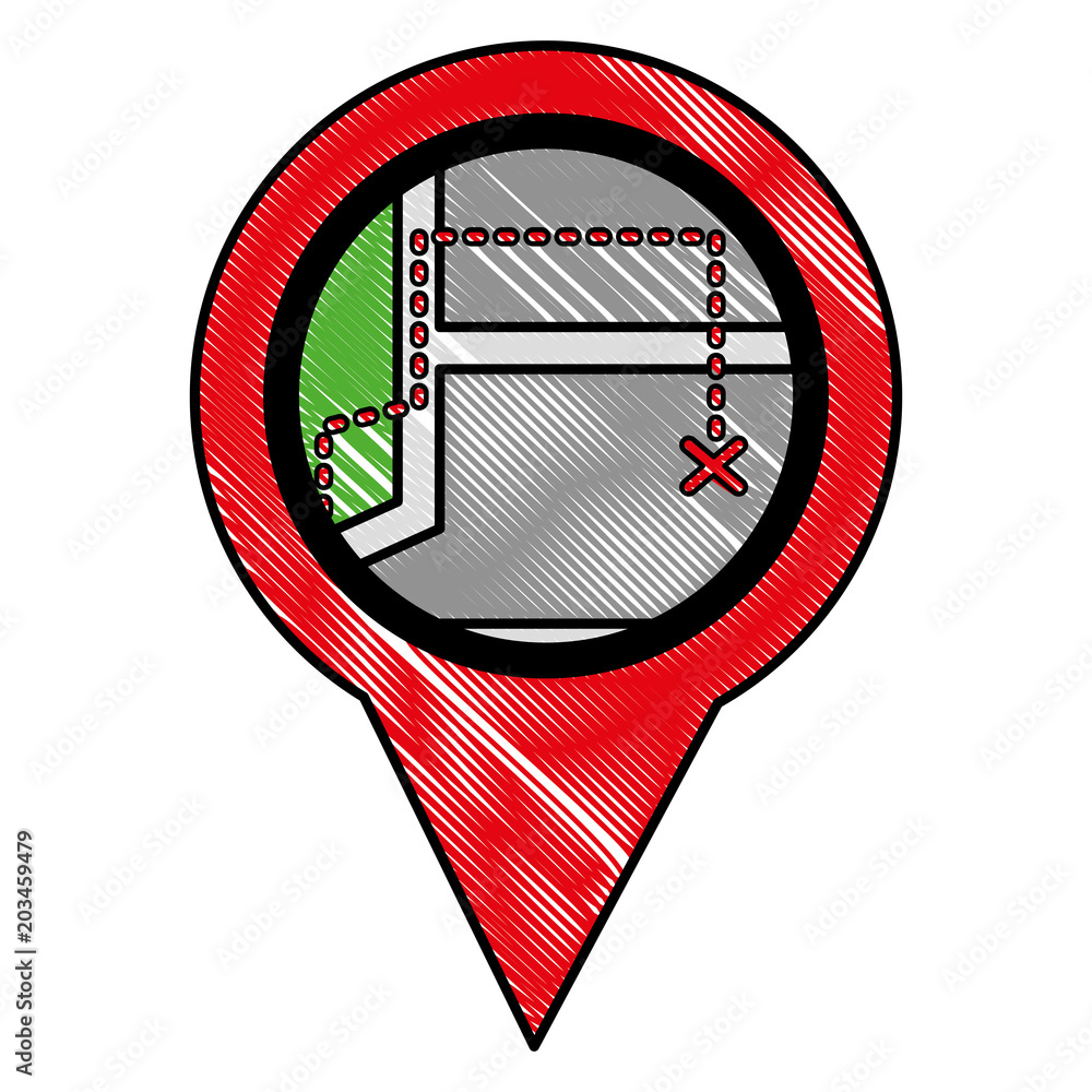 Poster gps navigation pointer map route vector illustration