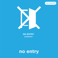no entry icon isolated on blue background