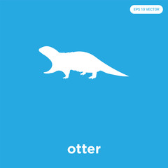 otter icon isolated on blue background