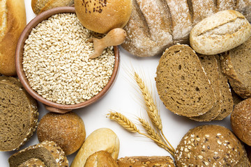 Variety of fresh tasty bread