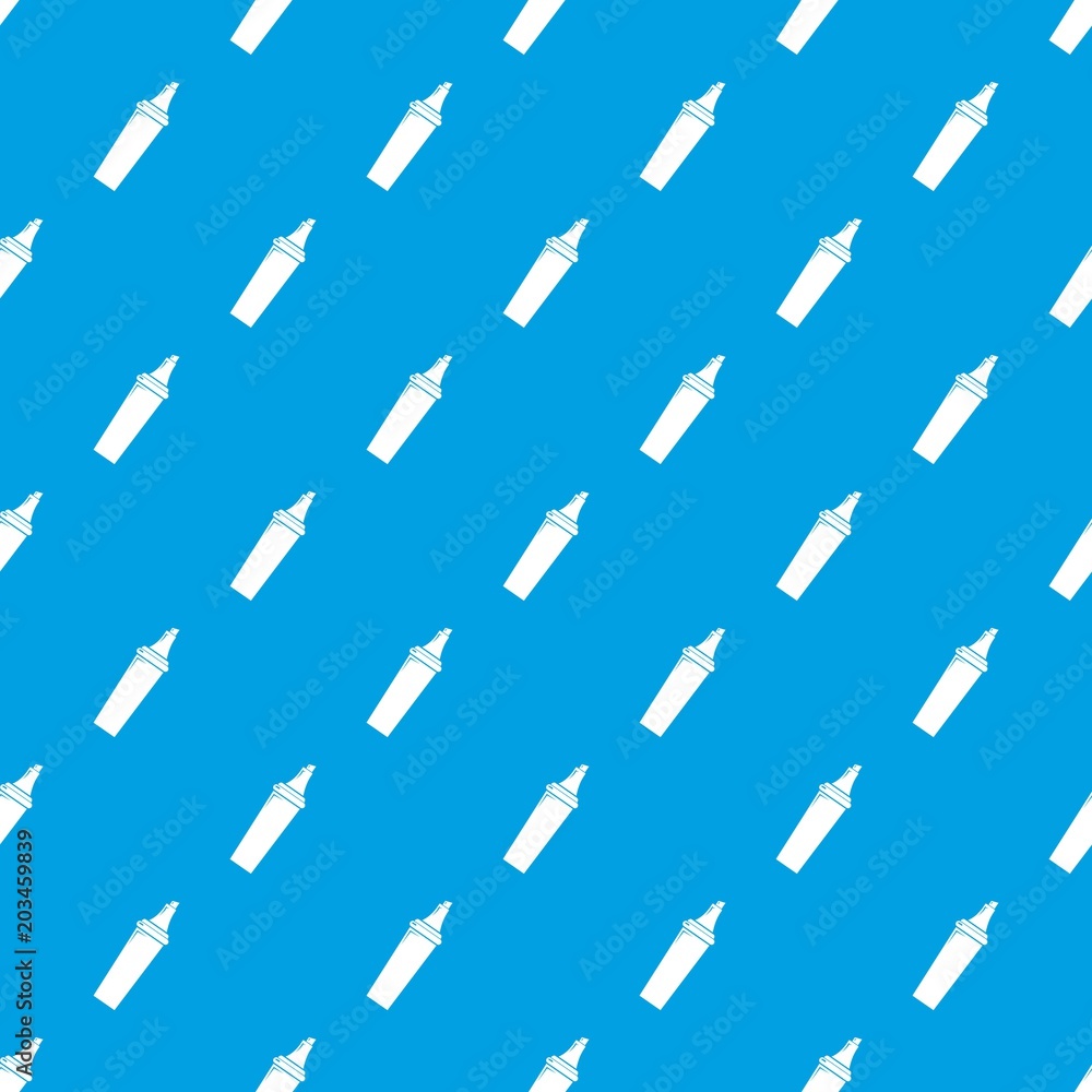 Poster Felt tip pen pattern vector seamless blue repeat for any use