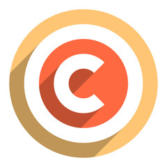 Copyright symbol or copyright sign in flat style