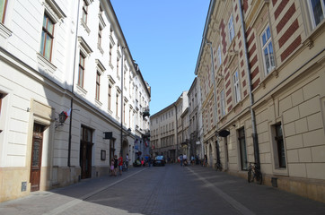 Fototapeta na wymiar Ulica Gołębia w Krakowie/Golebia Street in Cracow, Lesser Poland, Poland