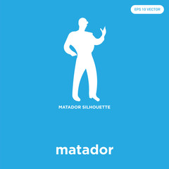matador icon isolated on blue background