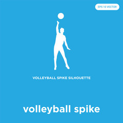volleyball spike icon isolated on blue background
