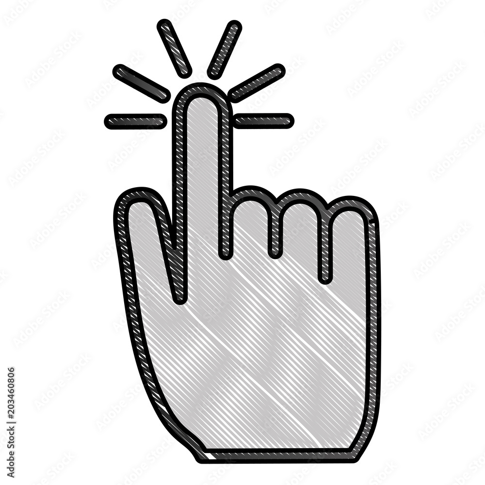 Aufkleber hand cursor click internet icon vector illustration