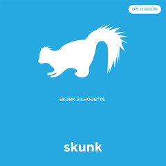 skunk icon isolated on blue background