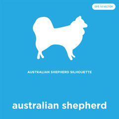 australian shepherd icon isolated on blue background