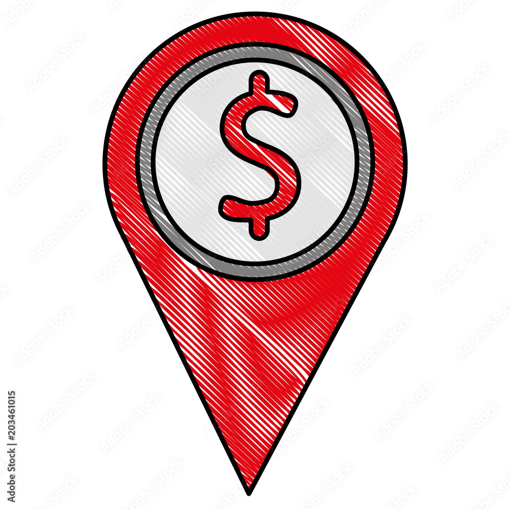 Poster gps navigation pointer pin map bank symbol vector illustration