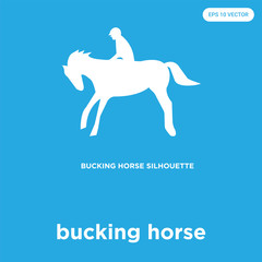 bucking horse icon isolated on blue background