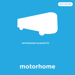 motorhome icon isolated on blue background