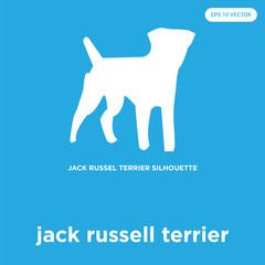 jack russell terrier icon isolated on blue background