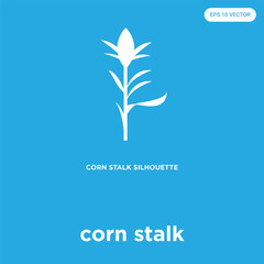 corn stalk icon isolated on blue background