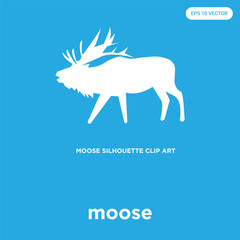 moose icon isolated on blue background
