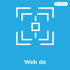 Web de icon isolated on blue background