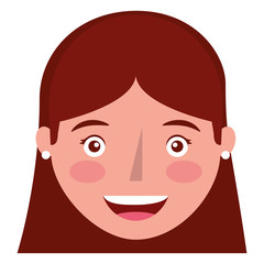 young woman head avatar character vector illustration design