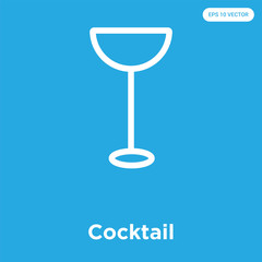 Cocktail icon isolated on blue background