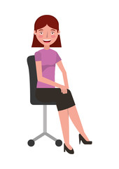 Fototapeta premium elegant businesswoman in the chair avatar character vector illustration design