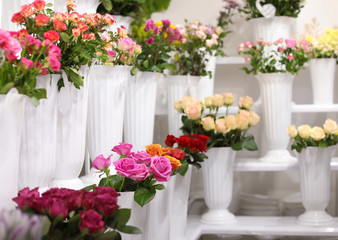 Fototapeta na wymiar Beautiful flowers in shop