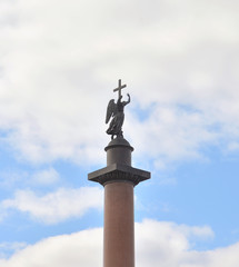 Alexander Column on cloud sky background.