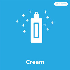 Cream icon isolated on blue background