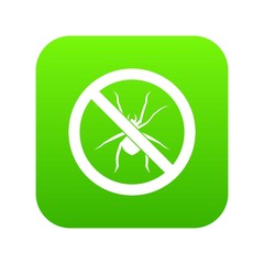 No spider sign icon digital green for any design isolated on white vector illustration