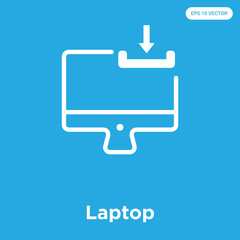 Obraz premium Laptop icon isolated on blue background