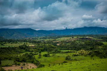 landscape of the countryside and mountain of colombia