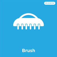 Brush icon isolated on blue background