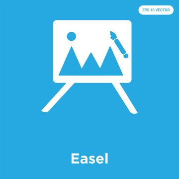 Easel icon isolated on blue background