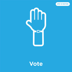 Obraz premium Vote icon isolated on blue background