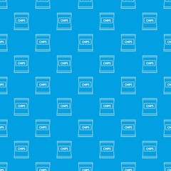 Chips pattern vector seamless blue repeat for any use