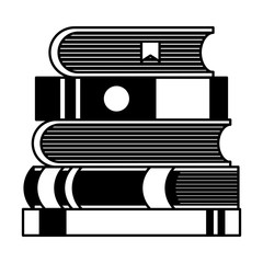stacked books literature encyclopedia learn vector illustration