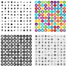 100 windows icons set vector in 4 variant for any web design isolated on white