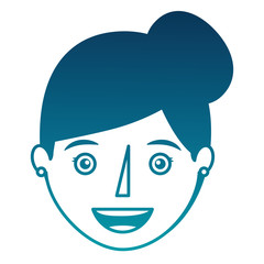 Obraz na płótnie Canvas young woman head avatar character vector illustration design
